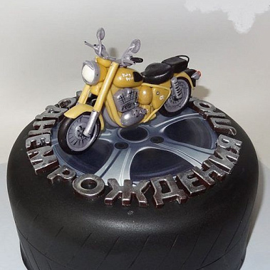 Торт жёлтый мотоцикл купить - томск.сладкоежкин.рф